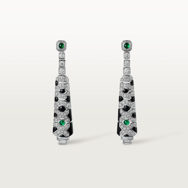 [Sur]naturel earrings White gold, emerald, onyx, diamonds